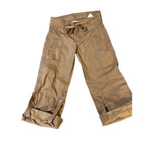 Girls capris drawstring brown pants 7-8 year old